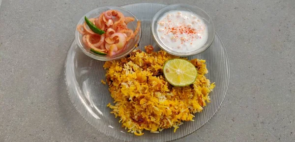 Veg Biryani Oder Veg Pulav Gebratener Reis Indisches Essen — Stockfoto