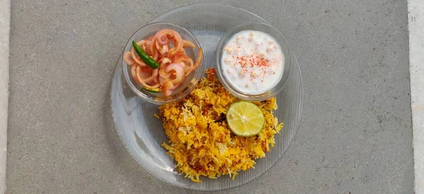 Veg Biryani Veg Pulav Fried Rice Indian Food — Stock Photo, Image