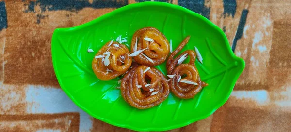 Indian Sweet Jalebi Imarti Jalebi One Most Delicious Sweets Widely — Stok Foto