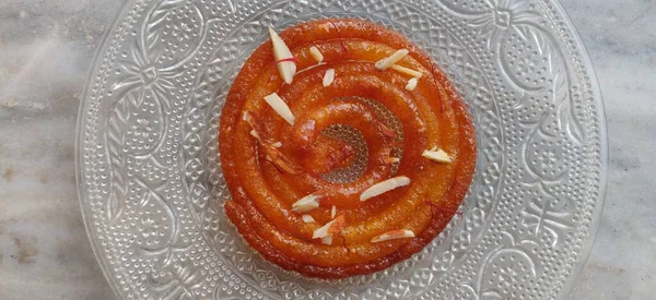 Indian Sweet Jalebi Imarti Jalebi One Most Delicious Sweets Widely — Stok Foto