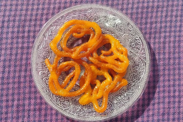 Indian Sweet Jalebi Imarti Jalebi One Most Delicious Sweets Widely — Stock Photo, Image