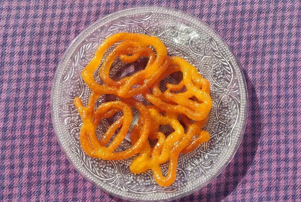 Indian Sweet Jalebi Imarti Jalebi One Most Delicious Sweets Widely — Stockfoto