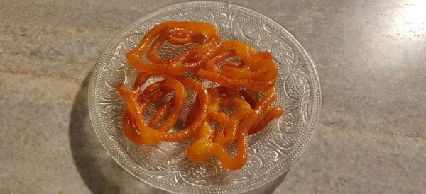 Indian Sweet Jalebi Imarti Jalebi One Most Delicious Sweets Widely — Fotografia de Stock