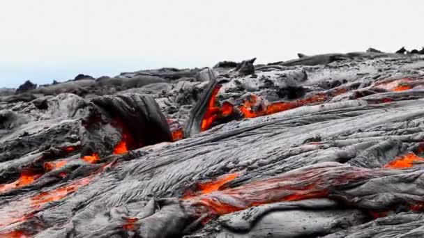 Calda Lava Fusa Che Scorre Fiume Dal Vulcano Fagradalsfjall — Video Stock