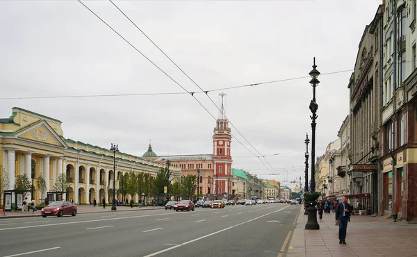 Outono Manhã Sombria Nevsky Prospekt — Fotografia de Stock