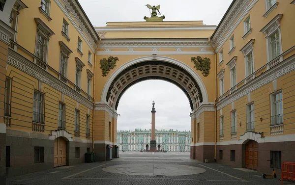 Autumn Gloomy Morning Palace Square Arga General Staff — Stock Photo, Image