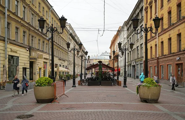 Autumn Gloomy Morning Malaya Sadovaya Street — Stock Photo, Image