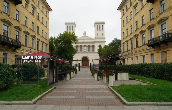 Őszi Komor Reggel Nevsky Sugárúton — Stock Fotó