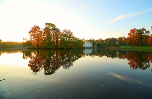 Höstmorgon Och Promenad Catherine Park Tsarskoe Selo — Stockfoto