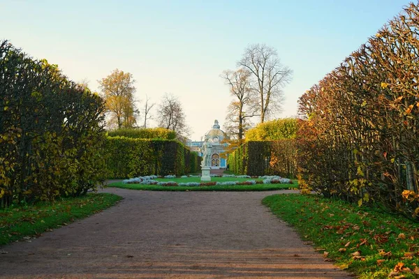 Őszi Reggel Egy Séta Catherine Park Cárskoe Selo — Stock Fotó