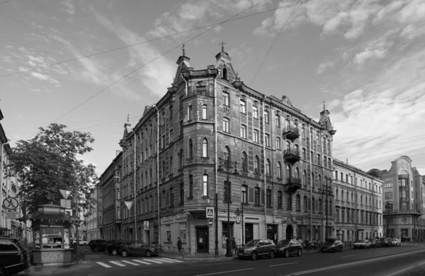 Fachada Edificio Art Nouveau Único Calle Vosstaniya —  Fotos de Stock