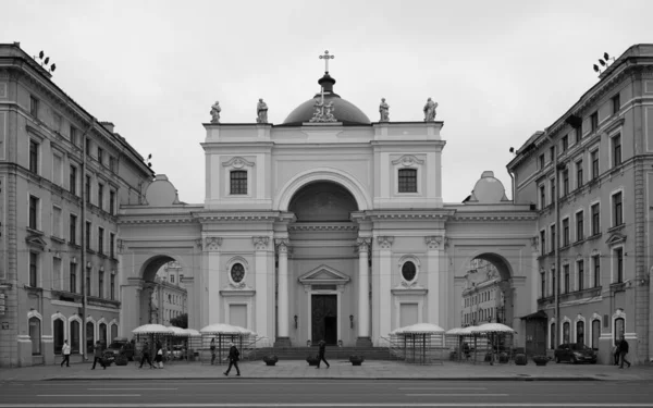 Herfst Sombere Ochtend Nevsky Prospekt Catherine Basiliek — Stockfoto