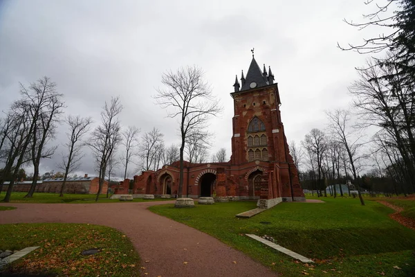 Осеннее Утро Прогулка Екатерининском Парке Царском Селе — стоковое фото