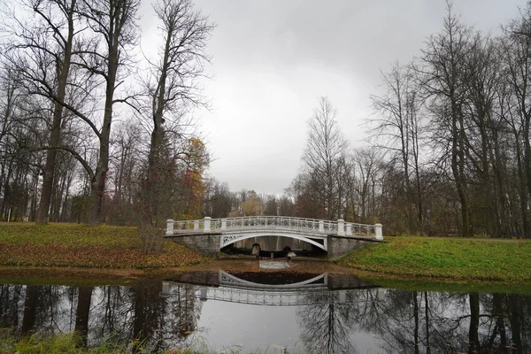 Herbstmorgen Und Spaziergang Katharinenpark Zarskoje Selo — Stockfoto