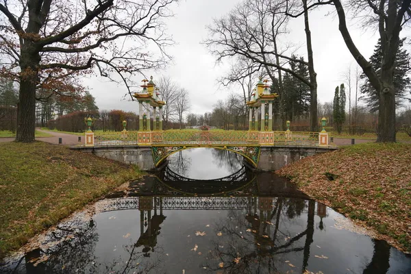 秋の朝とTsarskoe SeloのCatherine Parkでの散歩 — ストック写真