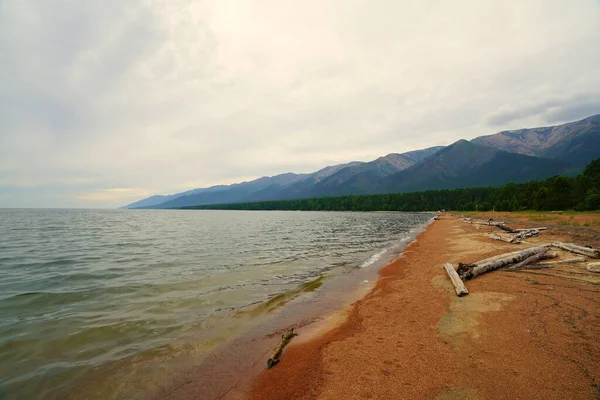 Paisagem Verão Manhã Costa Baikal Perto Península Svyatoy Nos — Fotografia de Stock