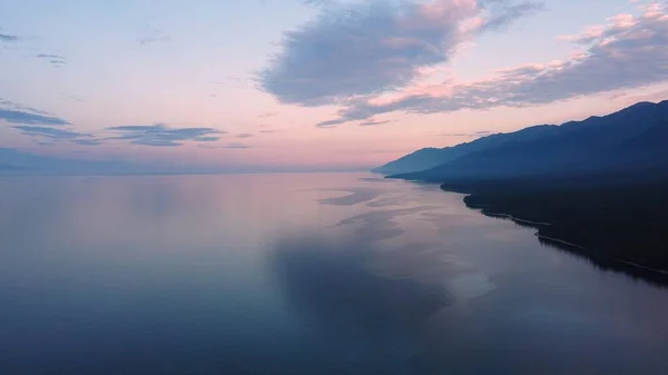 Paisagem Verão Noite Costa Baikal Perto Península Svyatoy Nos Por — Fotografia de Stock