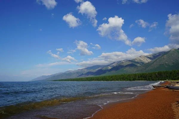Zomer Landschap Ochtend Aan Kust Van Baikal Buurt Van Het — Stockfoto