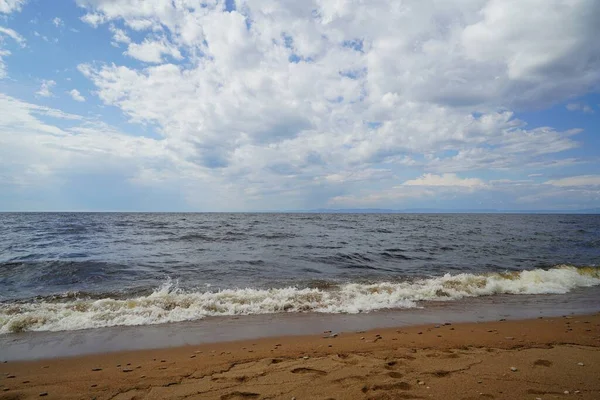 Summer Landscape Morning Shore Baikal Svyatoy Nos Peninsula — Stock Photo, Image