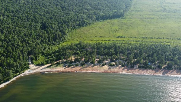 Zomer Landschap Ochtend Aan Kust Van Baikal Buurt Van Het — Stockfoto