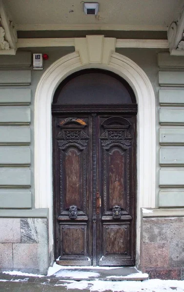 Fragmento Projeto Arquitetônico Das Fachadas Dos Edifícios Centro Cidade — Fotografia de Stock