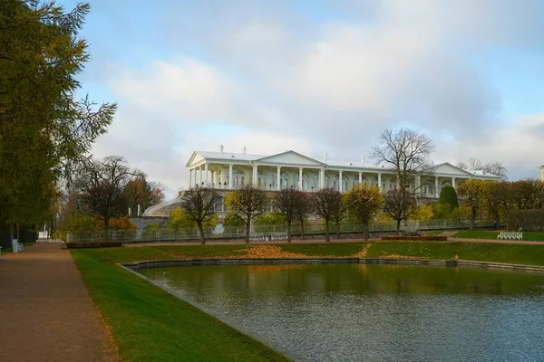 Mañana Otoño Paseo Por Parque Catherine Tsarskoe Selo — Foto de Stock