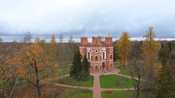Una Mañana Octubre Lluviosa Paseo Por Parque Alexander Tsarskoe Selo — Foto de Stock