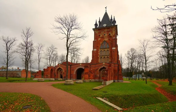 Uma Manhã Chuvosa Outubro Passeio Parque Alexander Tsarskoe Selo — Fotografia de Stock