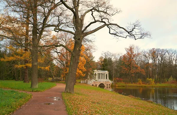 Autumn Morning Walk Catherine Park Tsarskoe Selo — Stock Photo, Image