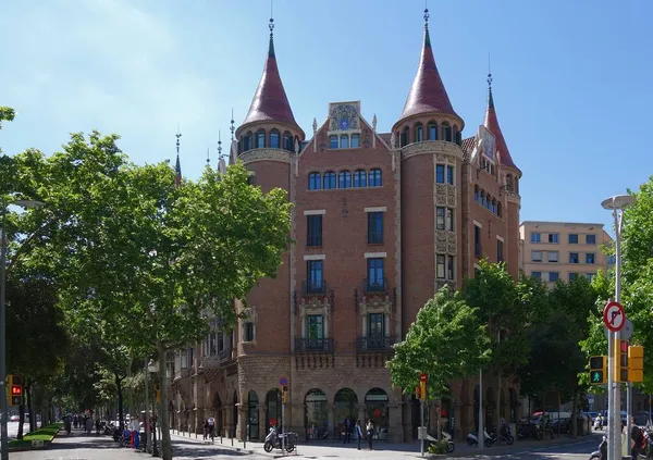 Fragmento Del Diseño Fachadas Interiores Centro Ciudad Obras Maestras Arquitectónicas — Foto de Stock