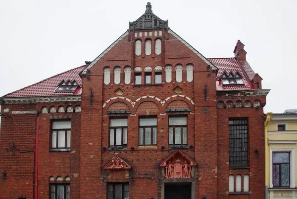 Fragment Projektu Architektonicznego Fasad Budynków Centrum Miasta — Zdjęcie stockowe