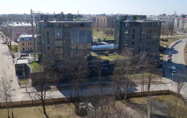 Panoramisch Uitzicht Residentiële Gebouwen Krestovsky Eiland — Stockfoto