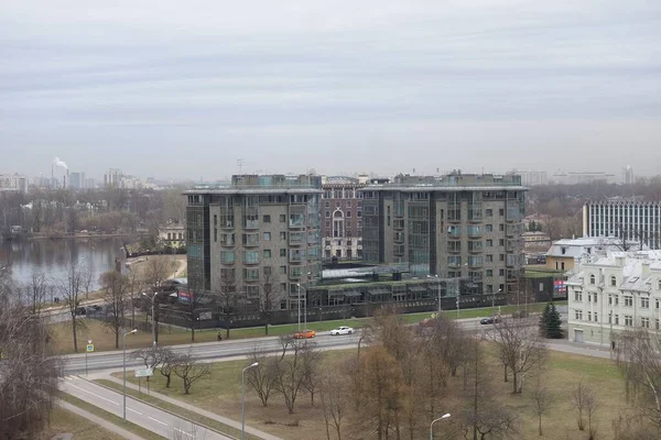 Vista Panorámica Los Edificios Residenciales Isla Krestovsky —  Fotos de Stock