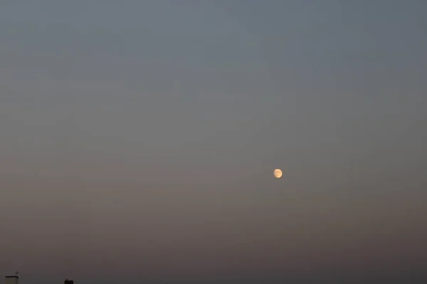 Lua Céu Pôr Sol — Fotografia de Stock