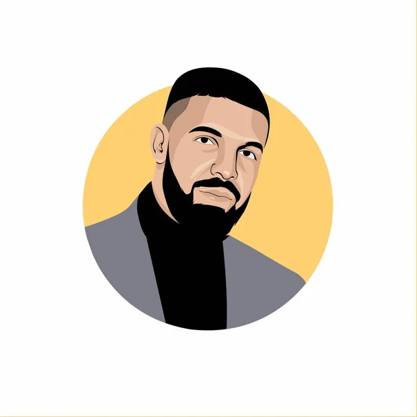 Wektor Ilustracja Portret Kanadyjski Drake Raper — Wektor stockowy