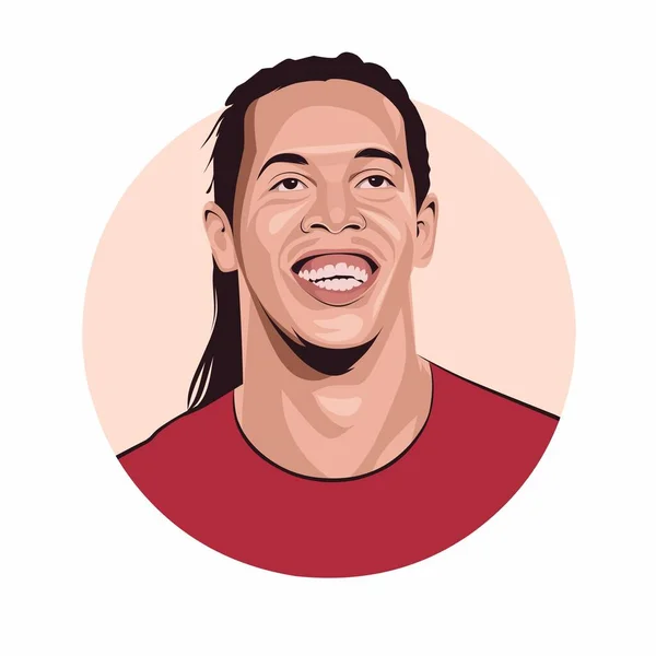 Ronaldinho Ilustración Vectorial Estilo Aislado Eps — Vector de stock