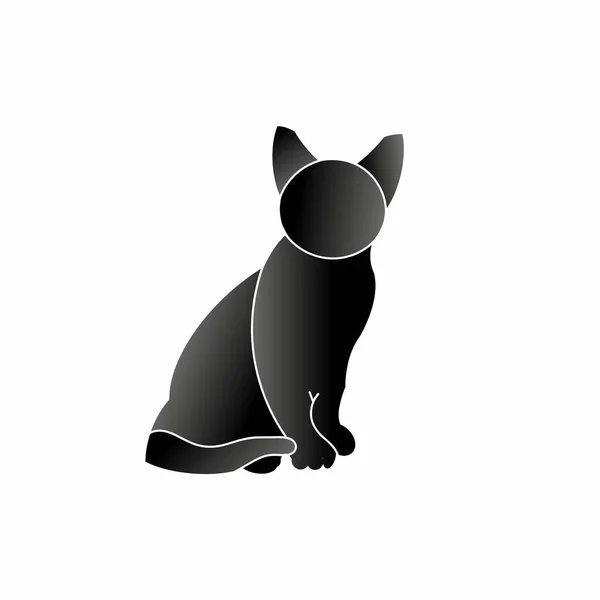 Ilustração Uma Silhueta Gato Pode Usar Como Logotipo Mascote — Vetor de Stock