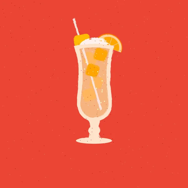 Cocktail Met Room Mango Vectorillustratie — Stockvector