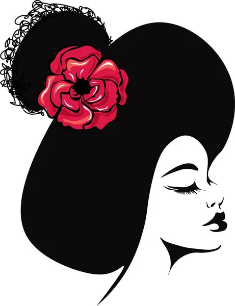 Friseursalon Und Schönheitsstudio Illustration Schöne Afrikanische Frau Mit Großer Afro — Stockvektor