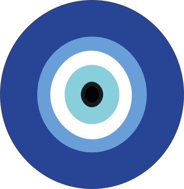 Turkish evil eye symbol - The Nazar Boncuk charm symbol in hand/drawn style - vector evil bead icon illustration. Evil eye symbol amulet illustration on white background