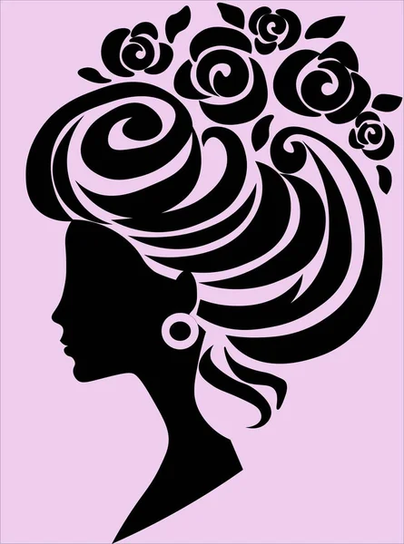 Hübsches Mädchen Mit Luxuriöser Frisur Und Rosen Haar Auf Schmutzigem — Stockfoto