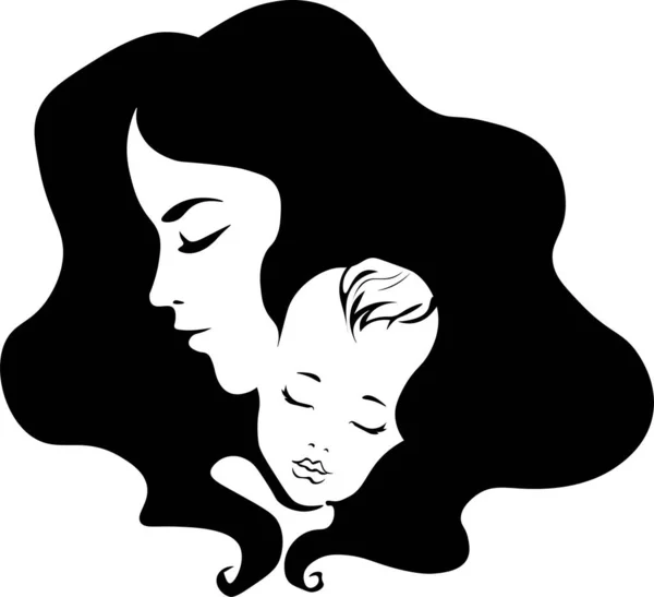 Mutter Und Baby Muttertag — Stockvektor