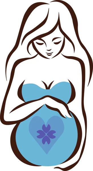 Σιλουέτα Μιας Χαριτωμένης Εγκύου — Διανυσματικό Αρχείο