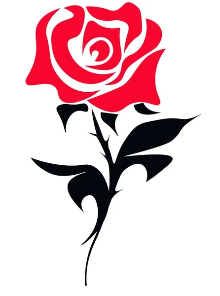 Квітка Троянди Шипами Татуювання Квітки Троянди — стоковий вектор