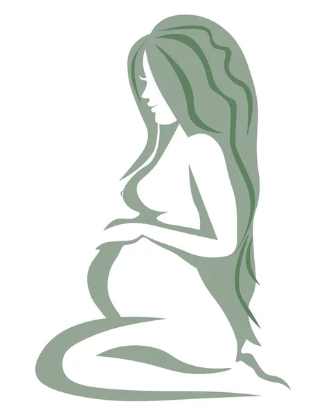 Σιλουέτα Έγκυος Γυναίκα Μωρό — Διανυσματικό Αρχείο