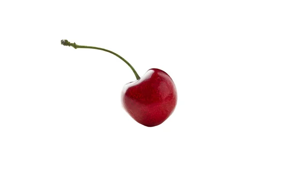 Sweet Red Cherry Isolated White Background Fresh Cherry Copy Space — Stockfoto