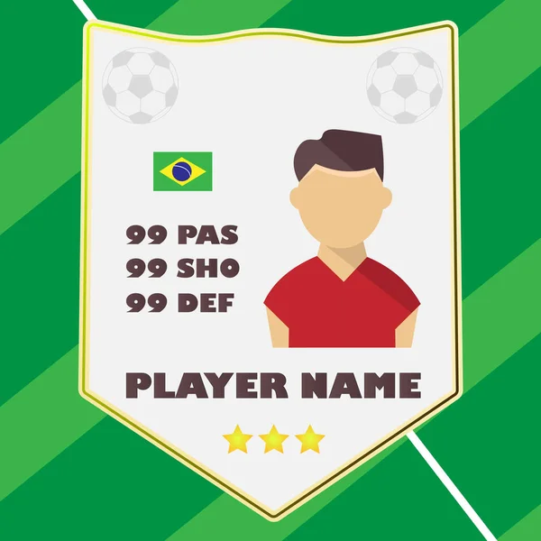 Football Card Football Player Vector Illustration — Stok Vektör