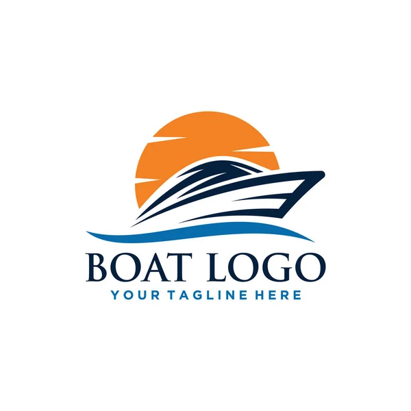 Дизайн Логотипа Лодки Моря — стоковый вектор