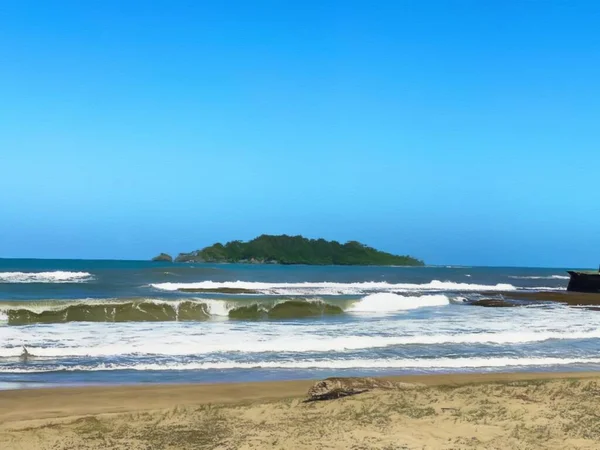 Aquarela Pastel Desenho Natureza Paisagem Viagens Tropicais Local Turístico Seychelles — Fotografia de Stock