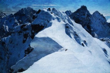 Suluboya ve yağlı boya doğa manzarası, ünlü seyahat ve turistik yer, poster, kağıt, tekstil veya tuval için açık hava tatil eğilimi. Modern sanat tasarımı duvar kağıdı. Duvar resimleri